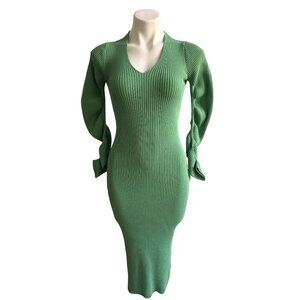 Viktoria & Woods Transcendent Dress Aspen Green Cocoon Sleeves, Women's Size M